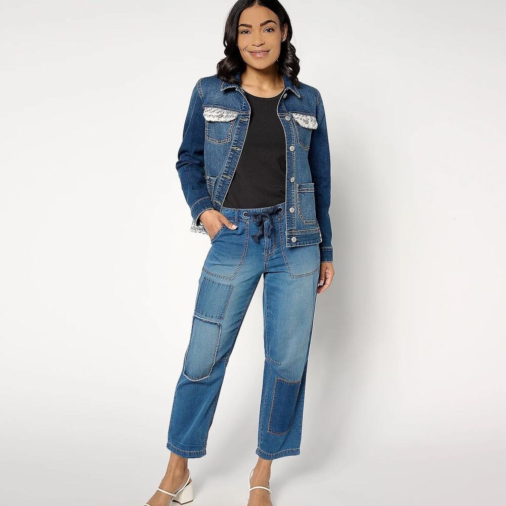 LOGO Lori Goldstein Regular Straight Leg Ankle Jeans 20 A648223 EUC Vintage Wash